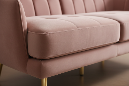 Dusty pink velvet fabric detail