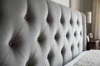Velvet headboard close-up detail