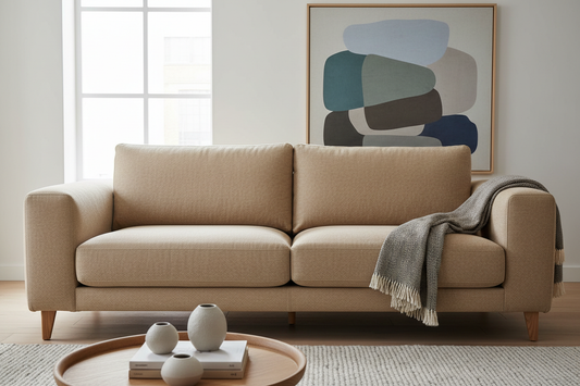 Novera Linen Sofa Bed in sofa position