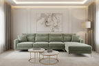Novera Corner Chaise 3-Seater Sofa front view