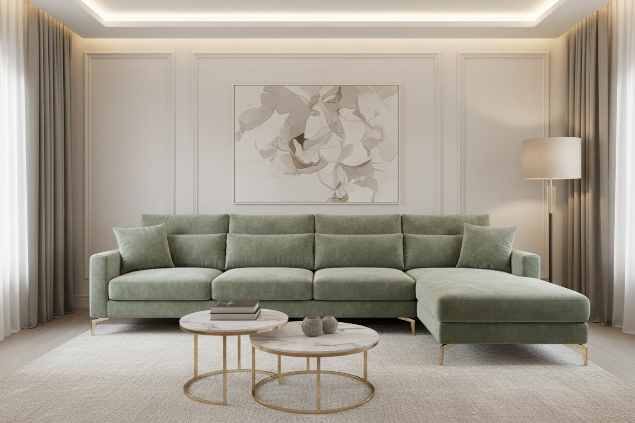 Novera Corner Chaise 3-Seater Sofa front view