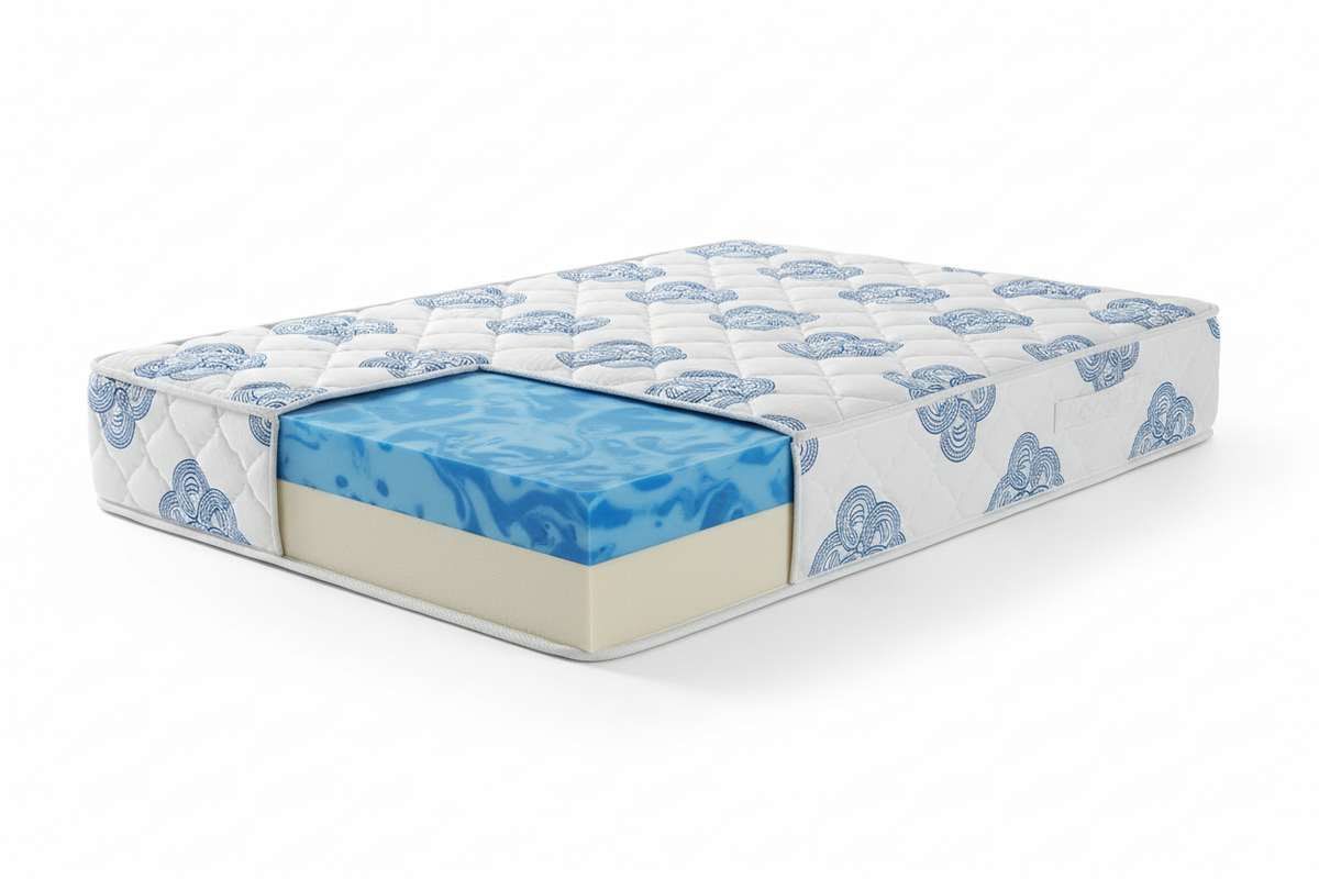 Gel-infused foam layer cross-section
