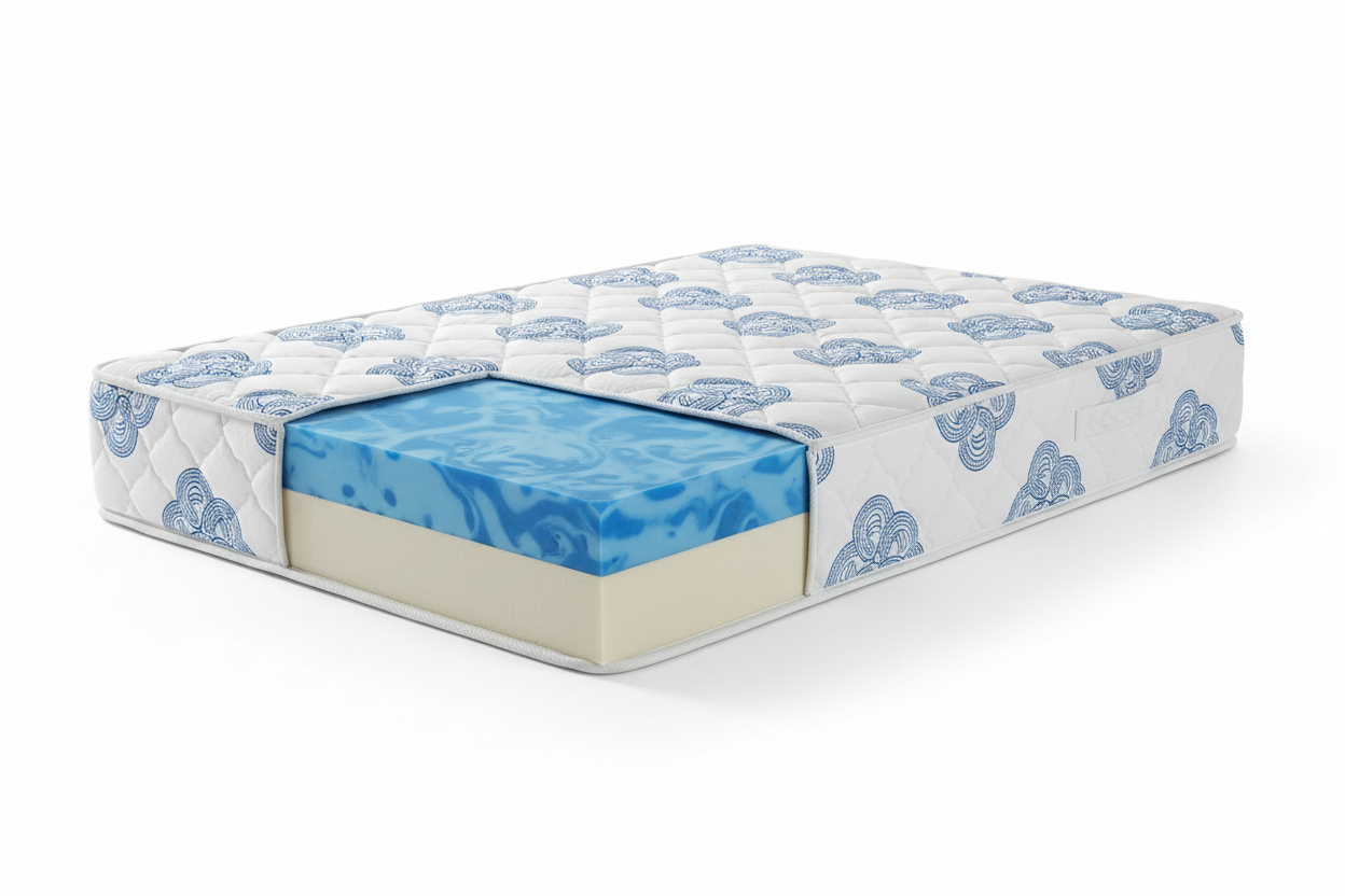 Gel-infused foam layer cross-section