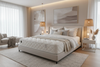Mattress styled in luxury bedroom
