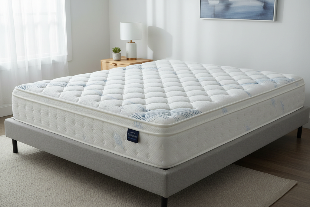 Novera Cool Gel Memory Foam Mattress on bed frame