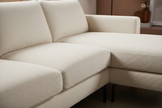 Bouclé fabric texture detail