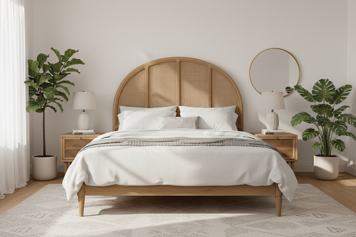 Novera Rattan King Bed front view