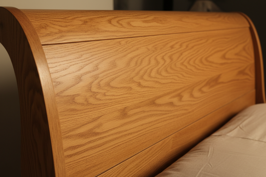 Oak headboard close-up detail