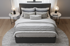 Top-down bedroom styling view
