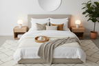 Top-down bedroom styling view