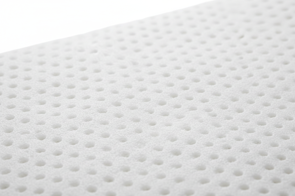 Natural latex topper close-up showing pinhole texture