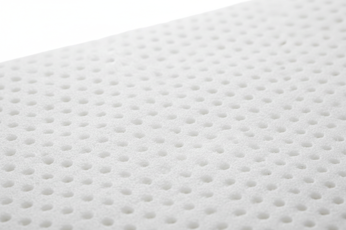 Natural latex topper close-up showing pinhole texture