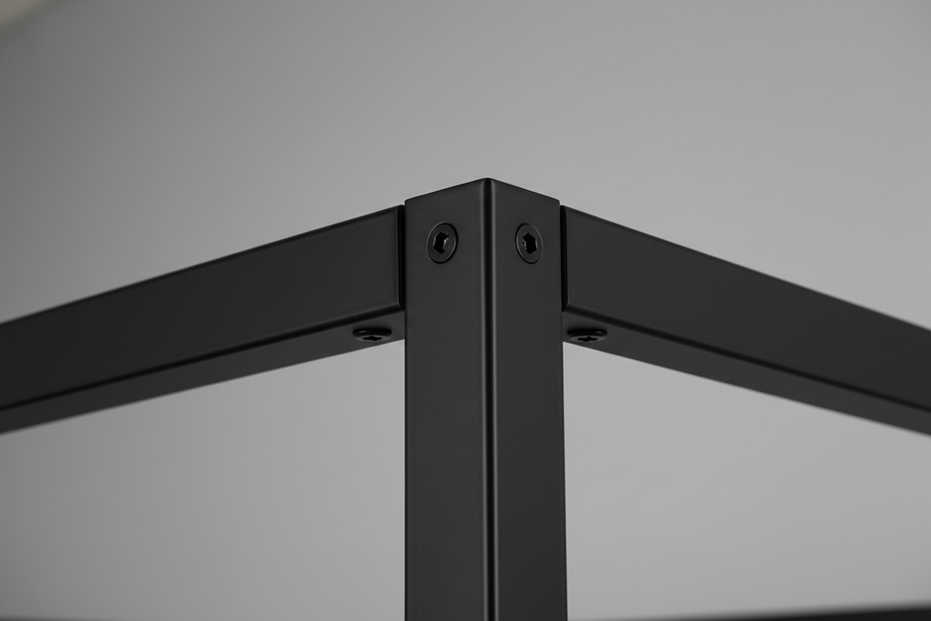 Matte black post detail