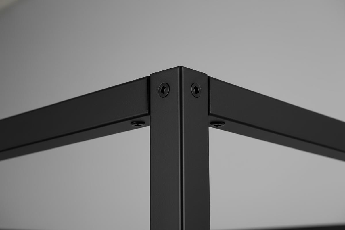 Matte black post detail