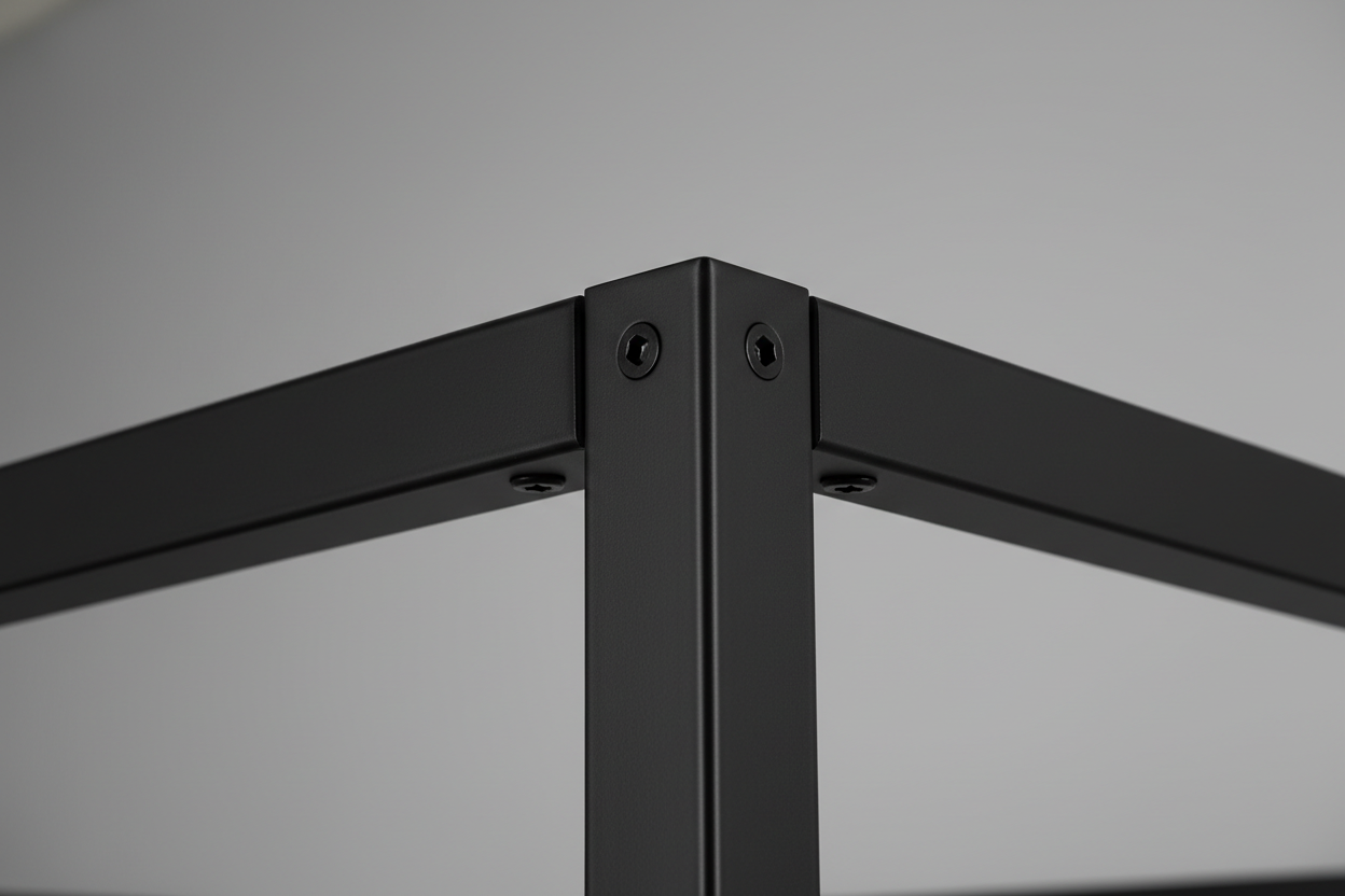 Matte black post detail
