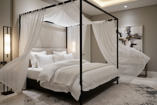 Novera Metal Canopy Bed front view