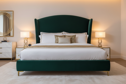 Novera Upholstered Wing King Bed front view