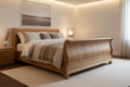 Novera Solid Oak Sleigh Bed front view
