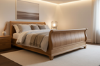 Novera Solid Oak Sleigh Bed front view
