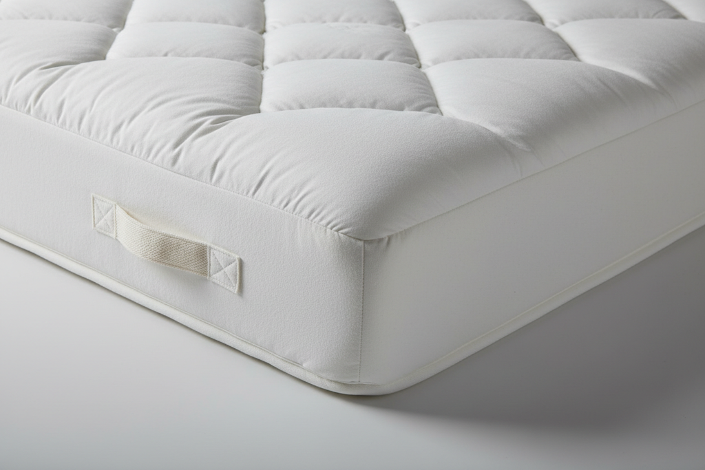Organic cotton quilted surface detail