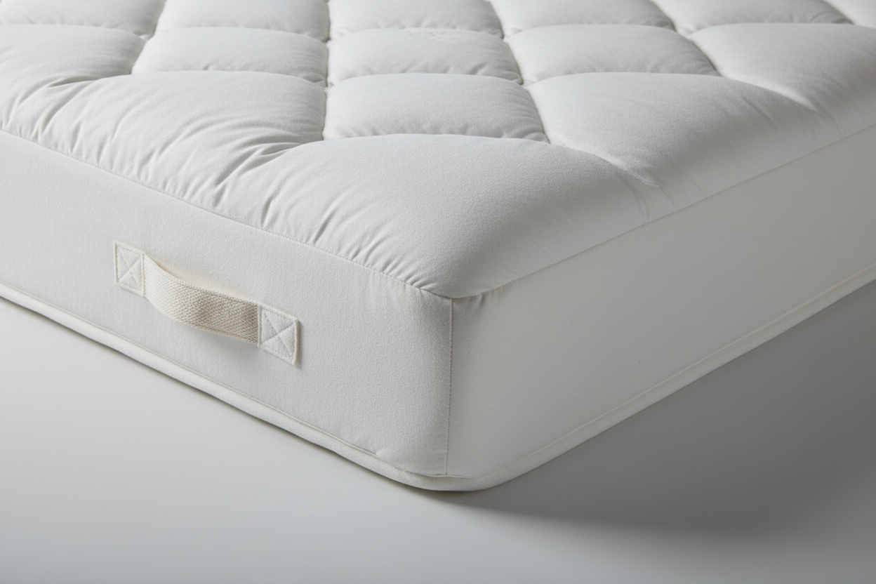 Organic cotton quilted surface detail