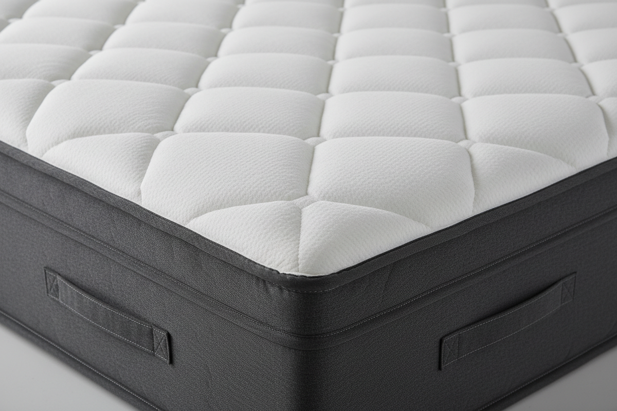 Quilted pillow-top surface and side panel detail