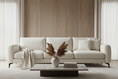 Novera Bouclé 3-Seater Sofa front view