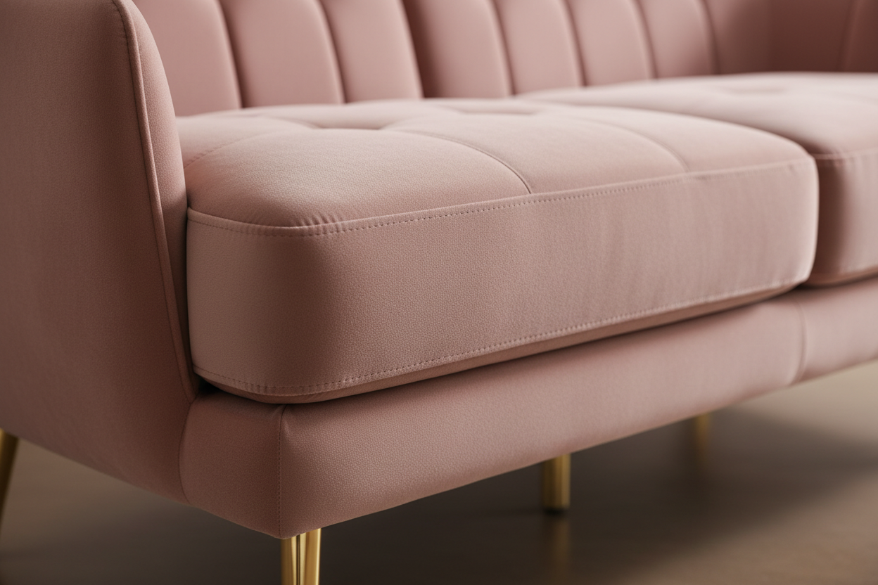 Dusty pink velvet fabric detail