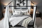 Top-down bedroom styling view