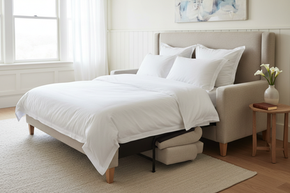 Sofa bed fully opened as bed