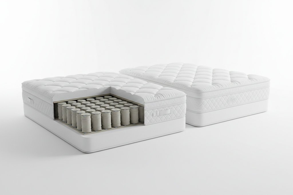 Pillow top and pocket spring cross-section