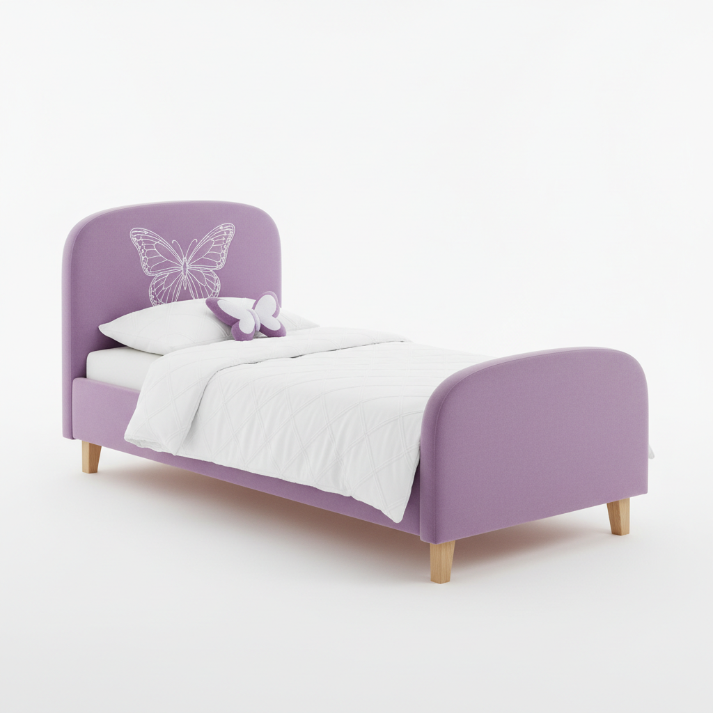Novera Butterfly Upholstered Single Bed front view
