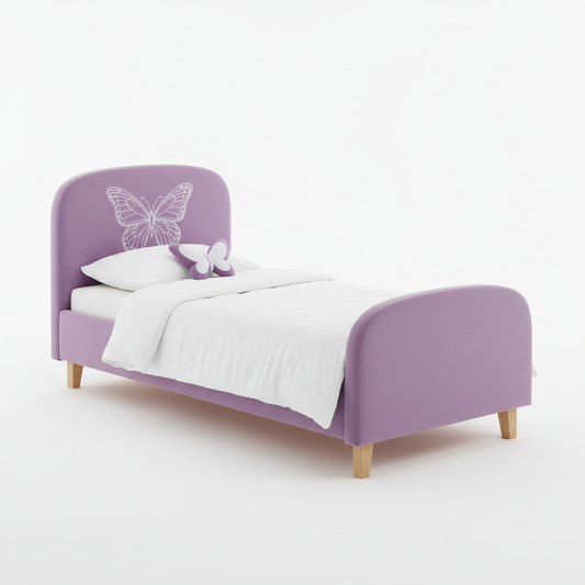 Novera Butterfly Upholstered Single Bed front view