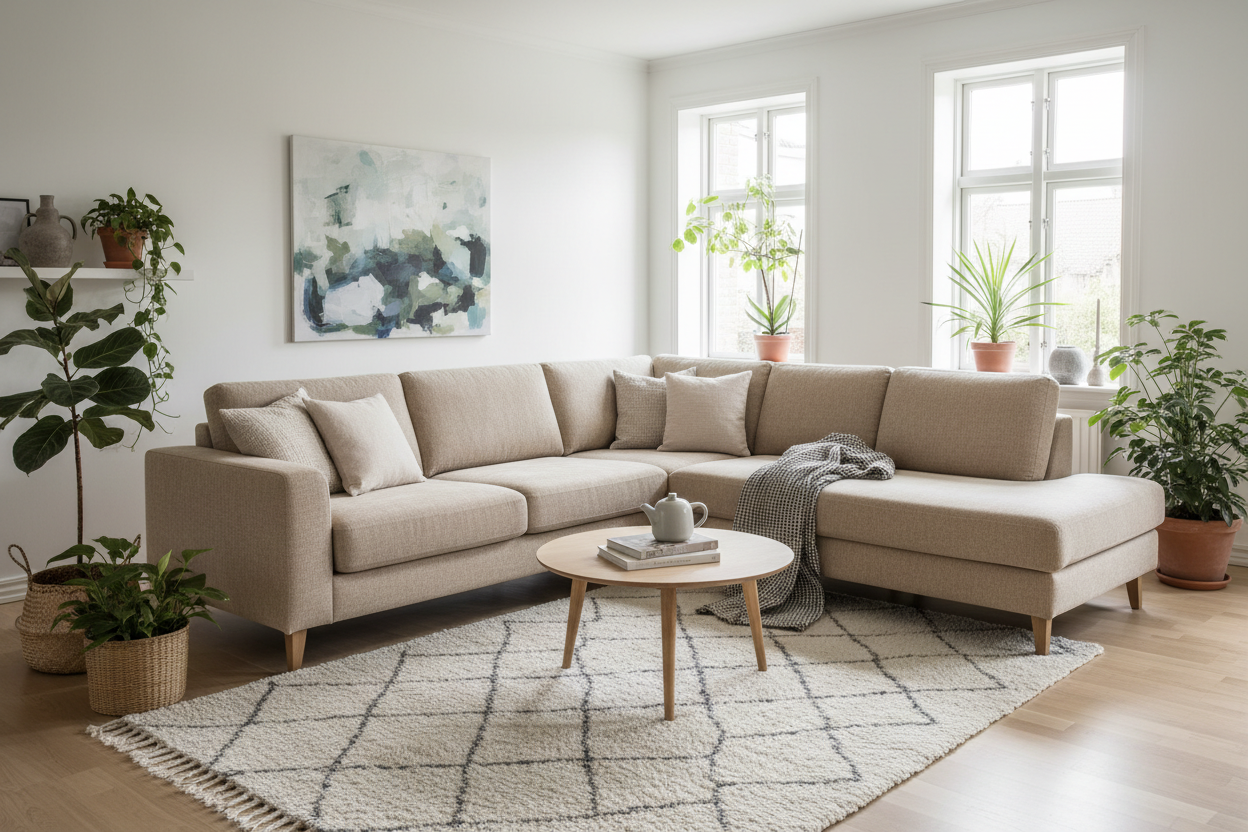 Full Scandinavian living room styling