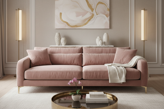Novera Velvet 2-Seater Sofa front view