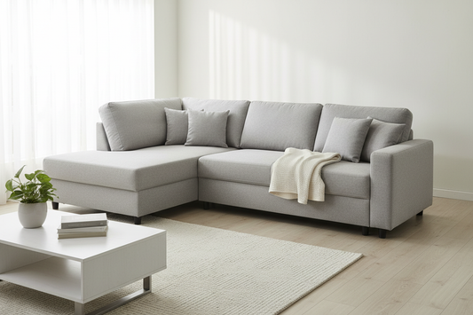 Novera L-Shape Corner Sofa Bed in sofa position