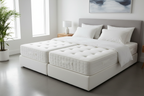 Mattress styled in clean modern bedroom