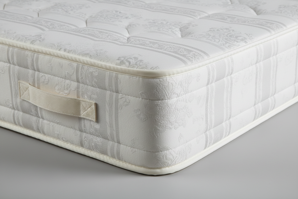 Striped damask surface and side panel detail