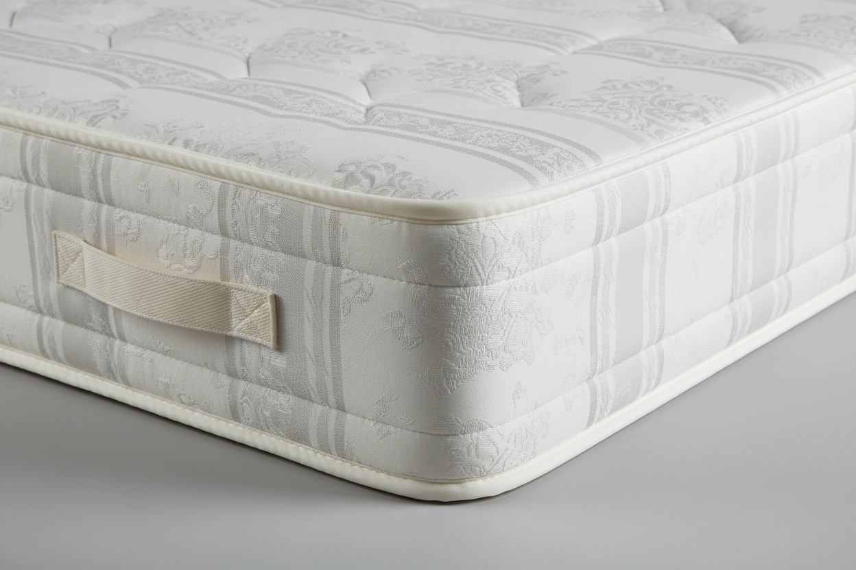 Striped damask surface and side panel detail