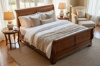 Top-down bedroom styling view